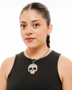 NOCTURNO-Accesorio, cadenas de acero quirúrgico con dije de calavera grande con dibujos