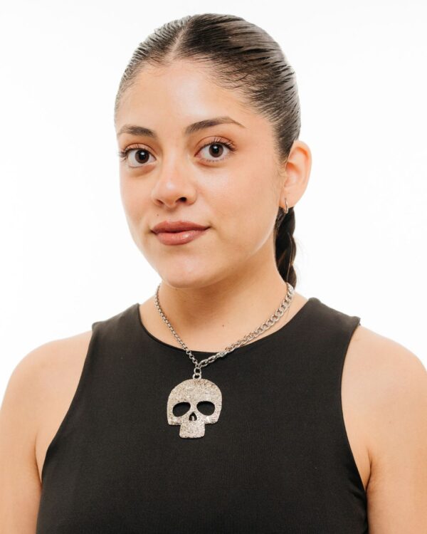 NOCTURNO-Accesorio, cadenas de acero quirúrgico con dije de calavera grande con dibujos