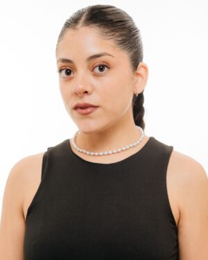 ENCANTO-ACCESORIO DE ACERO QUIRURGICO CON PERLAS-NIEBLA NEGRA