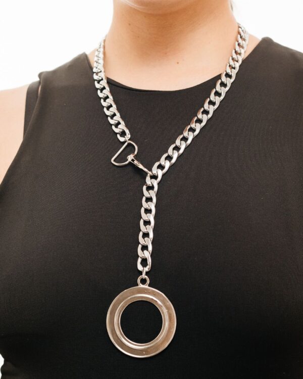 ACCESORIO COLLAR CADENA DE ACERO QUIRURGICO-CADENA GRUESA-VÉRTIGO-NIEBLA NEGRA